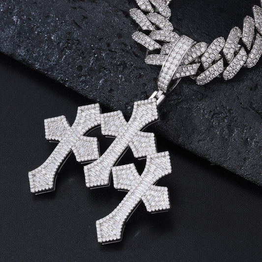 69mm 'Calvary' Triple Cross Pendant