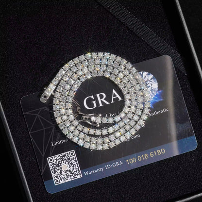 .925 SILVER RD CUT MOISSANITE TENNIS CHAIN 5MM VTNL1001