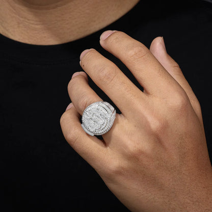 .925 SILVER 'SULTAN CALLIGRAPHY' MOISSANITE SIGNET RING