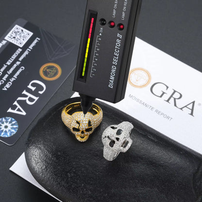 .925 SILVER 'PHANTOM' MOISSANITE SKULL RING