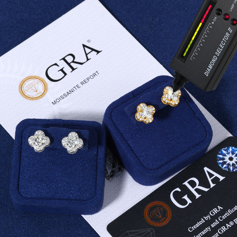 .925 SILVER 'FORTUNA' CLOVER STUD 4MM-6MM