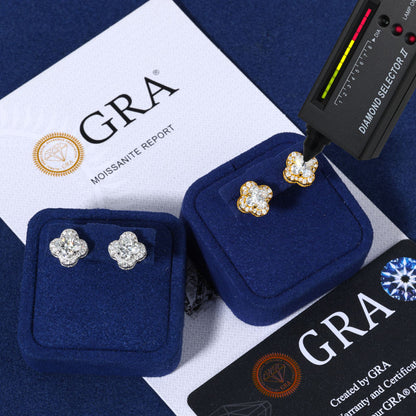 .925 SILVER 'FORTUNA' CLOVER STUD 4MM-6MM