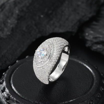 .925 SILVER 'OVERSEER' MOISSANITE SIGNET RING
