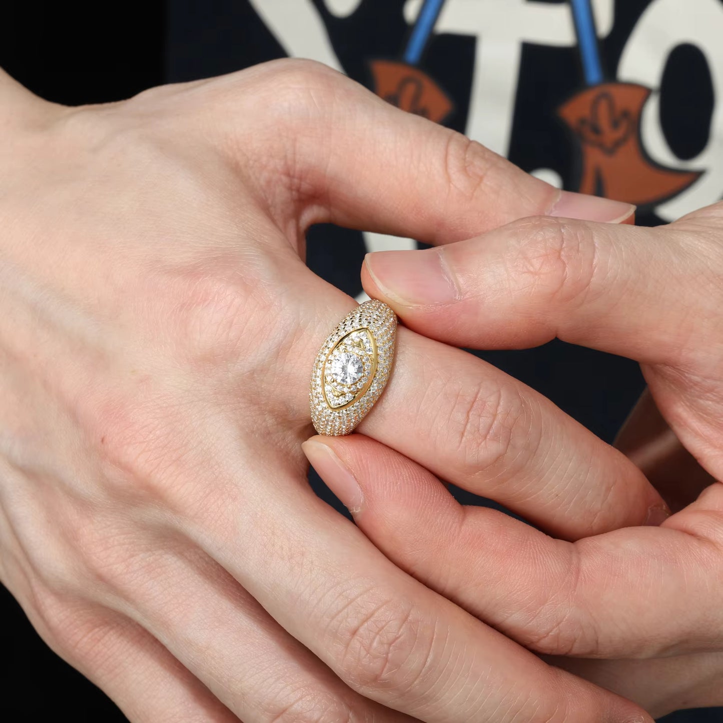 .925 SILVER 'OVERSEER' MOISSANITE SIGNET RING