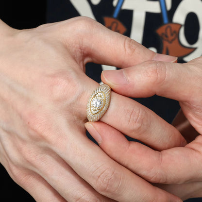 .925 SILVER 'OVERSEER' MOISSANITE SIGNET RING