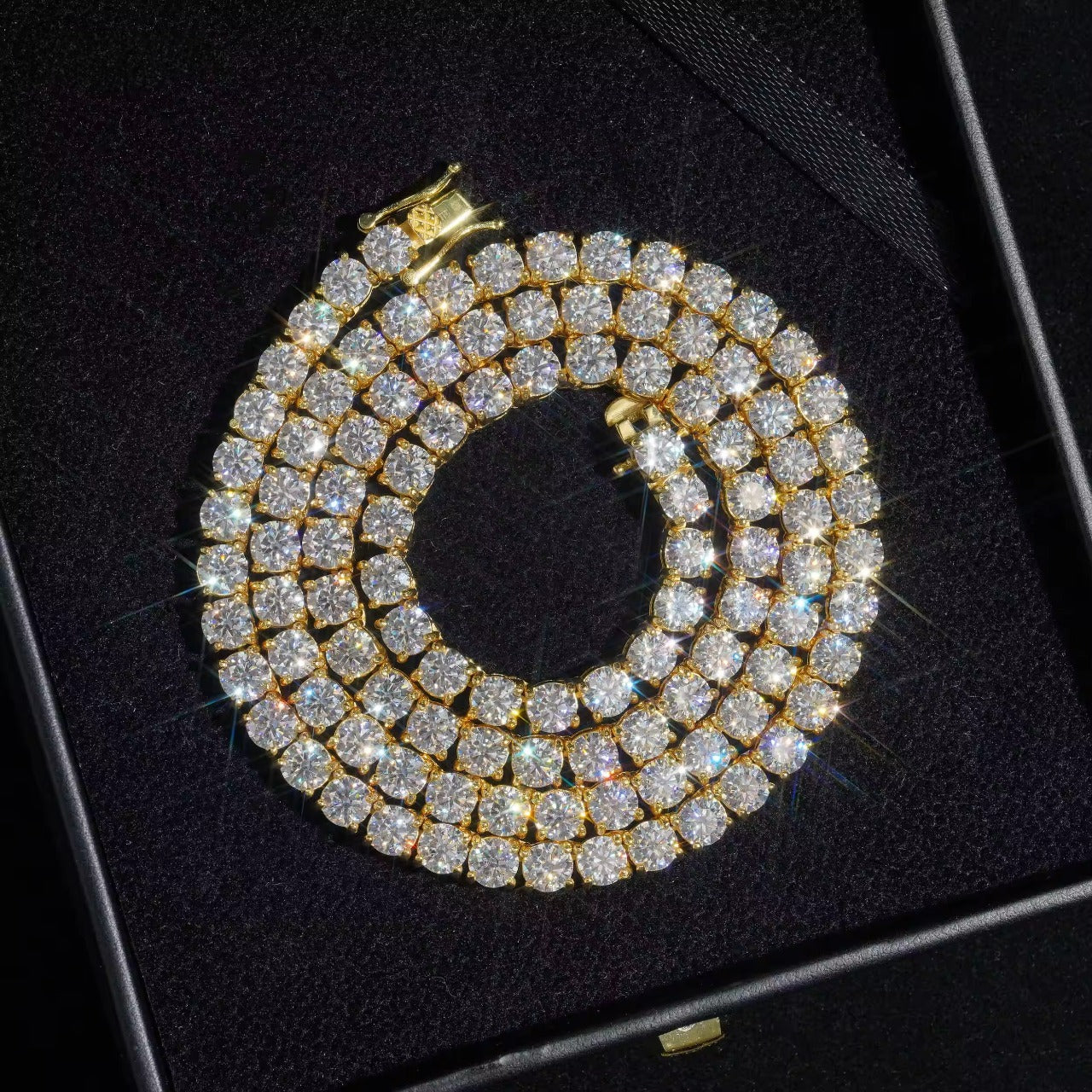 .925 SILVER RD CUT MOISSANITE TENNIS CHAIN 5MM VTNL1001