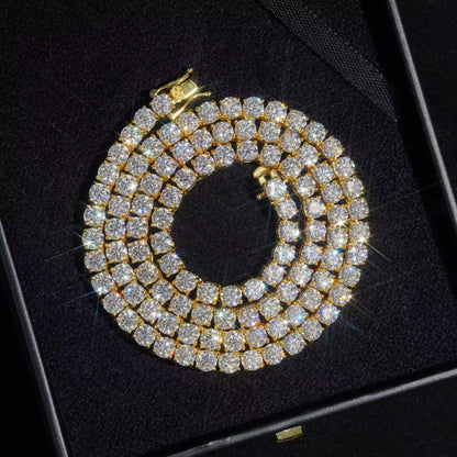 .925 SILVER RD CUT MOISSANITE TENNIS CHAIN 5MM VTNL1001
