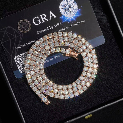 .925 SILVER RD CUT MOISSANITE TENNIS CHAIN 5MM VTNL1001