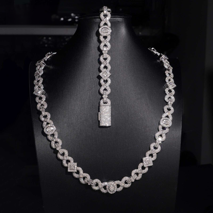 .925 SILVER MIAMI CUBAN OVAL AND ASSCHER CUT MOISSANITE CHAIN 13MM VTNL0011