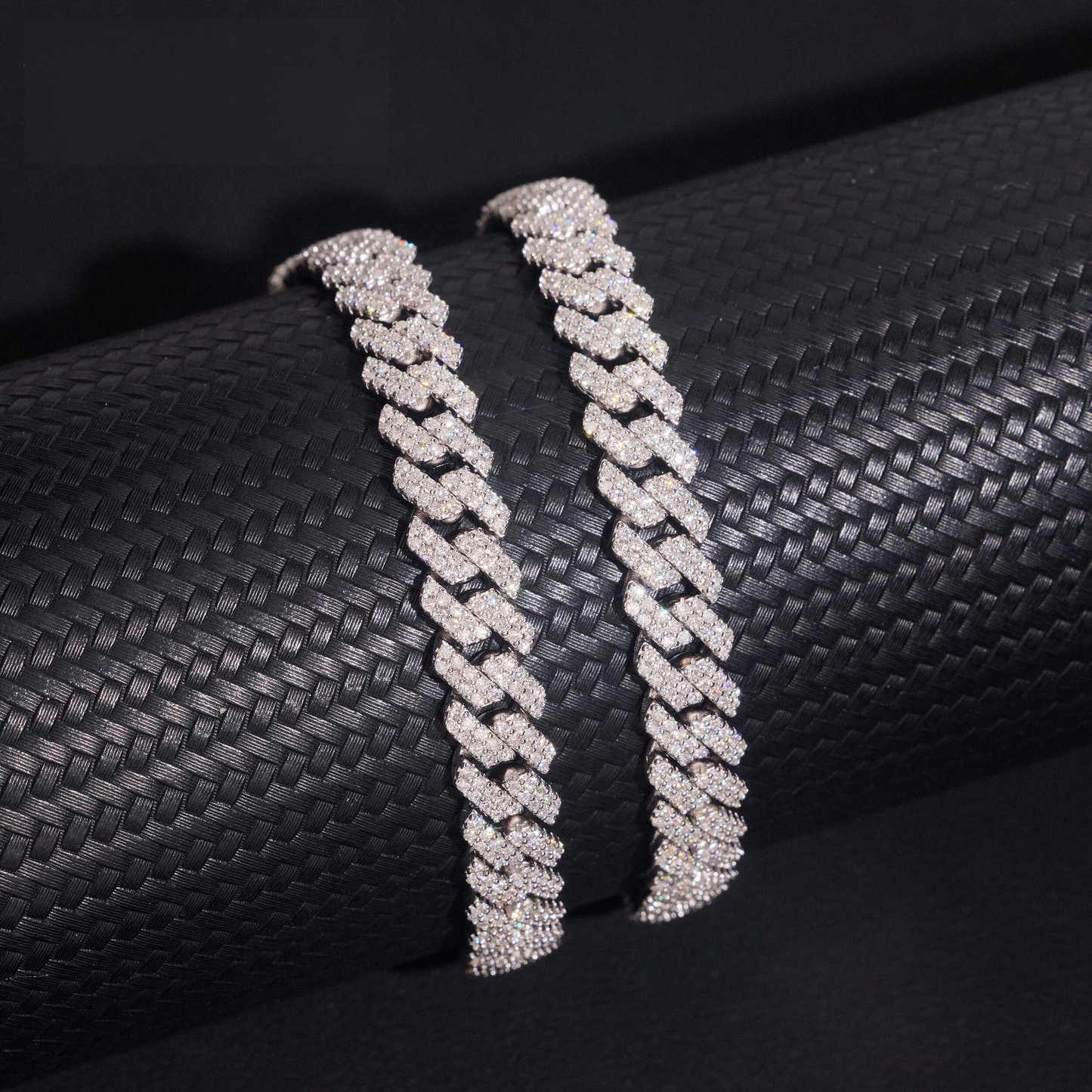 .925 SILVER CUBAN LINK MOISSANITE CHAIN PAVÉ SETTINGS 8MM VTNL0013