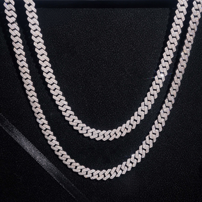.925 SILVER CUBAN LINK MOISSANITE CHAIN PAVÉ SETTINGS 8MM VTNL0013