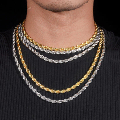 .925 SILVER ROPE CHAIN MOISSANITE CLASP 6MM VTNL2001