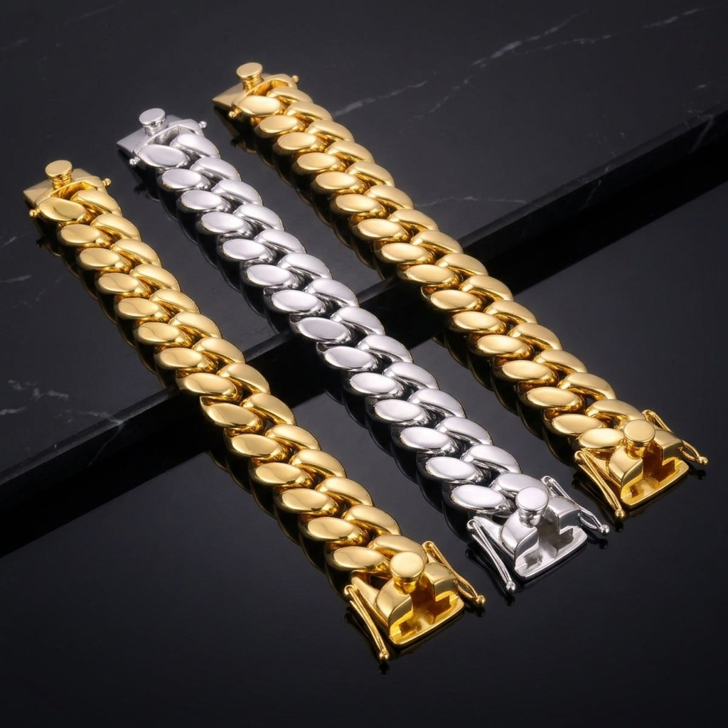 .999 PURE SILVER CUBAN LINK BRACELET 18MM VTBL5003