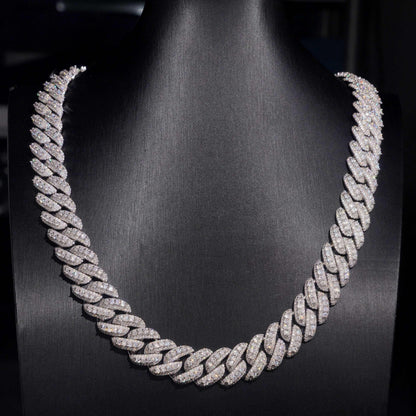.925 SILVER MIAMI CUBAN ICED OUT MOISSANITE CHAIN 15MM VTNL0002