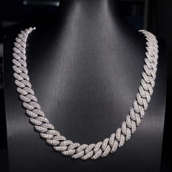 .925 SILVER MIAMI CUBAN ICED OUT MOISSANITE CHAIN 15MM VTNL0002