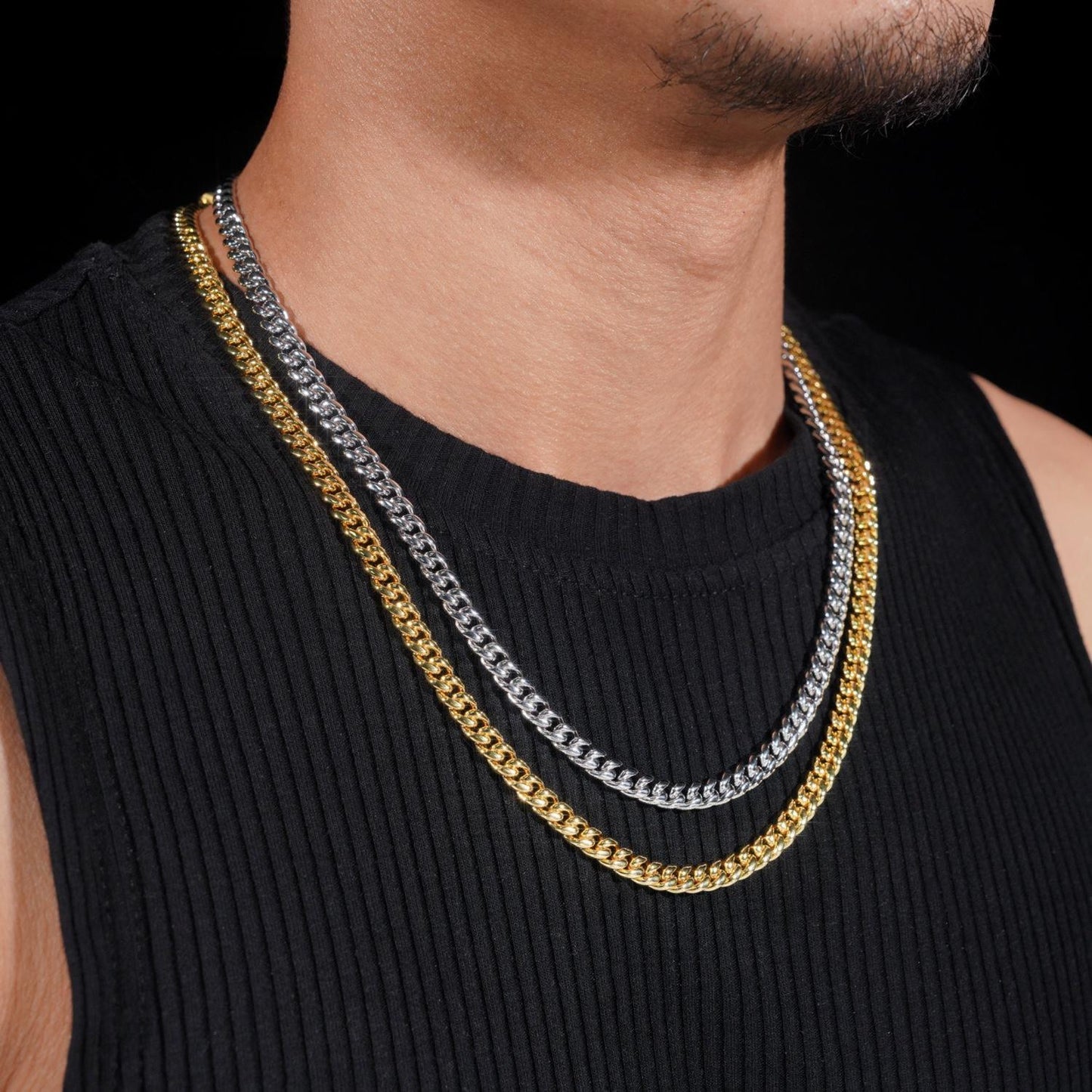 .925 SILVER MIAMI CUBAN LINK CHAIN MOISSANITE CLASP 6MM VTNL0003
