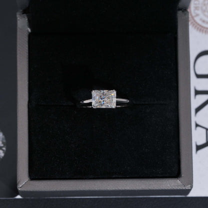 .925 SILVER RADIANT CUT MOISSANITE ENGAGEMENT RING VTRG1003