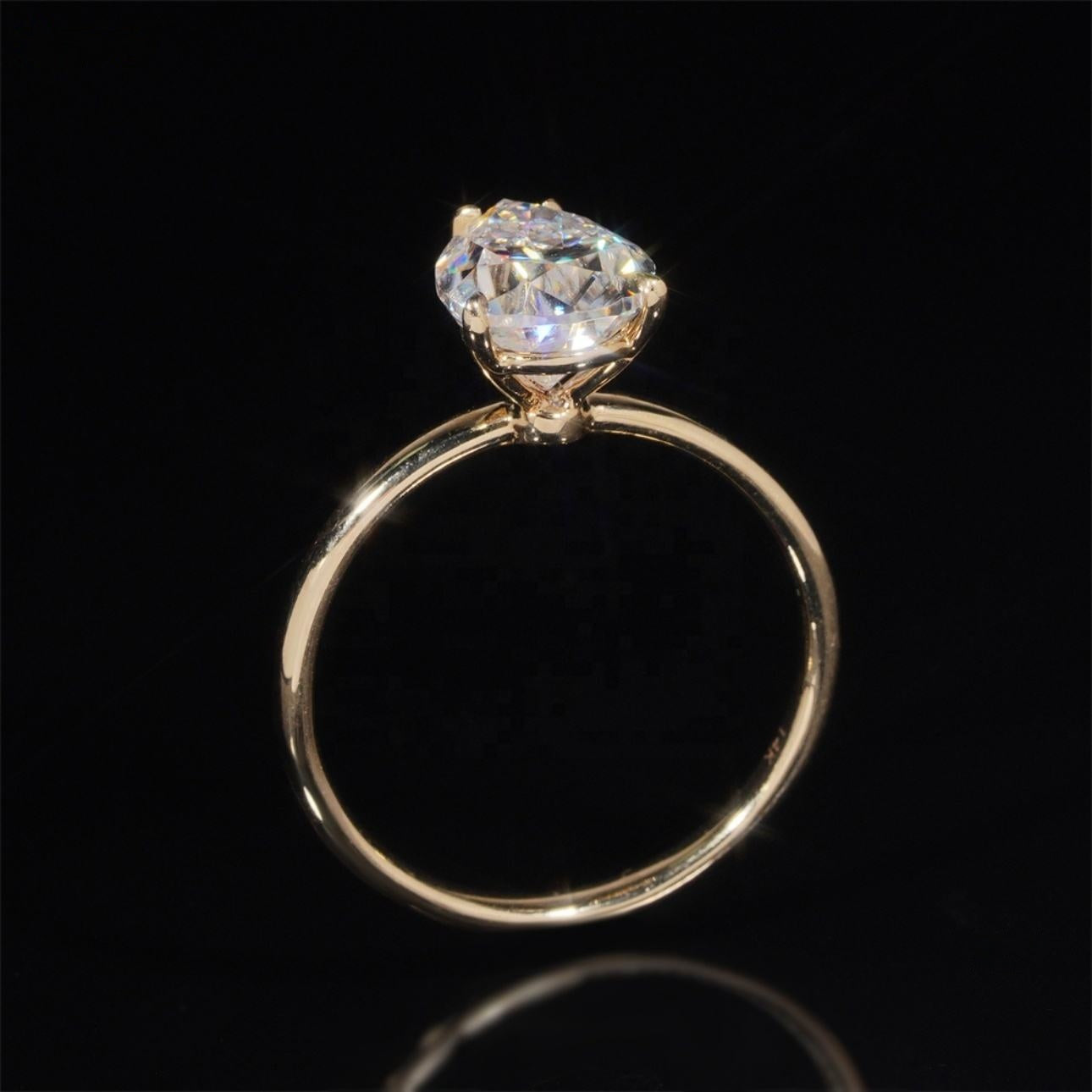 14K GOLD PEAR CUT MOISSANITE ENGAGEMENT RING VTRG1023