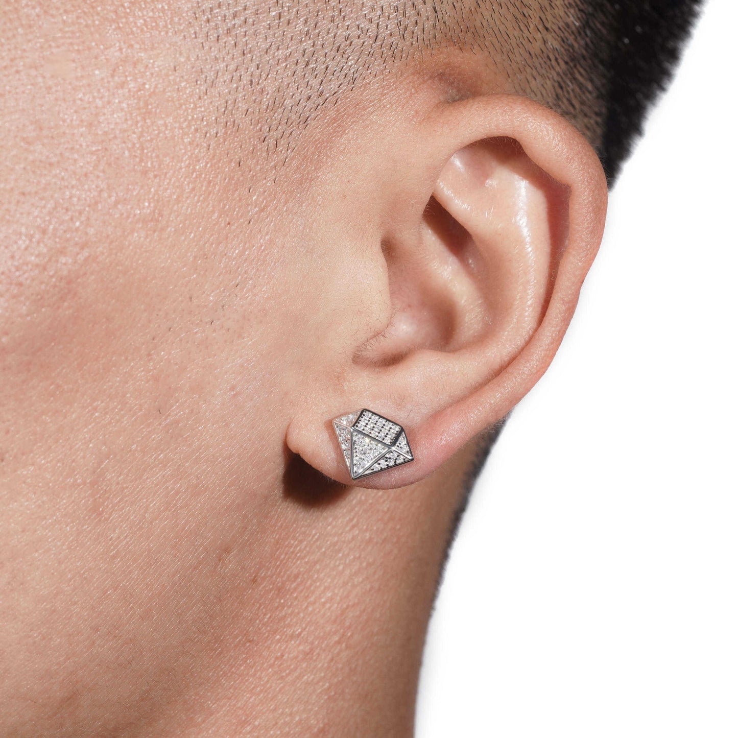 .925 SILVER DIAMOND SHAPED MOISSANITE STUD EARRING VTER1008