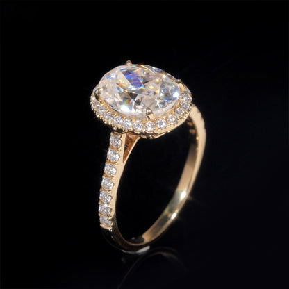 14K GOLD OVAL CUT HALO MOISSANITE ENGAGEMENT RING VTRG1020