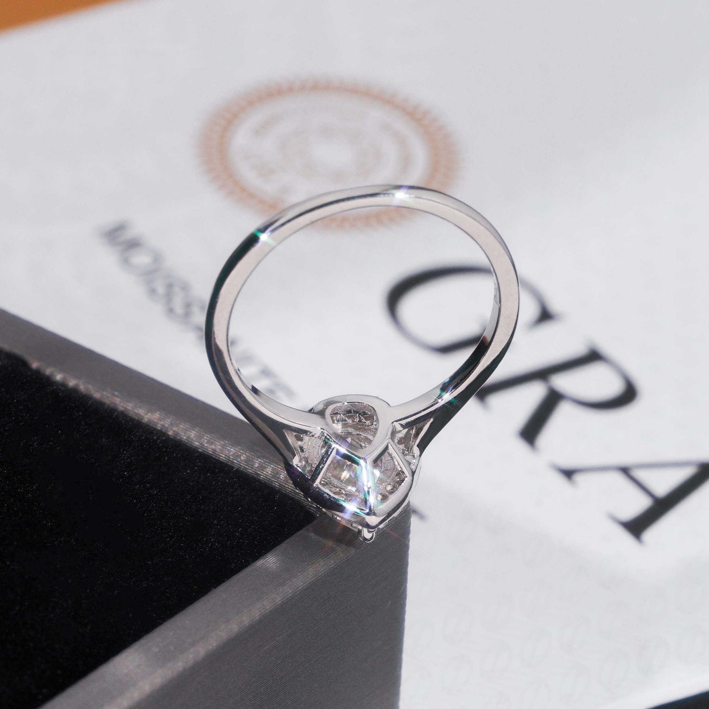 .925 SILVER HALO PEAR CUT MOISSANITE ENGAGEMENT RING VTRG1012