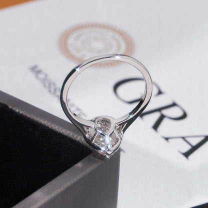 .925 SILVER HALO PEAR CUT MOISSANITE ENGAGEMENT RING VTRG1012