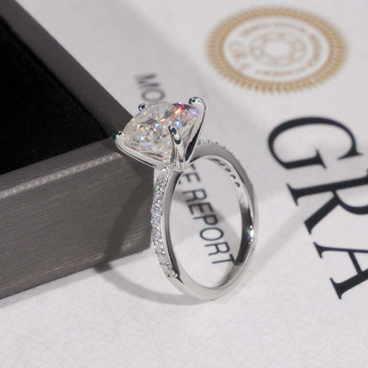 .925 SILVER OVAL CUT MOISSANITE ENGAGEMENT RING WITH MICRO PAVE VTRG1009