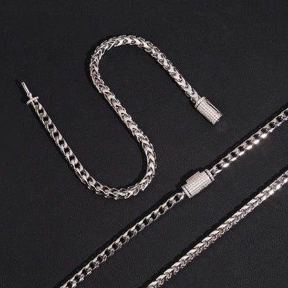 .925 SILVER FRANCO CHAIN WITH MOISSANITE CLASP 4MM VTNL2003