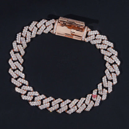 10K GOLD CUBAN LINK ICED MOISSANITE BRACELET 10MM VTBL5006