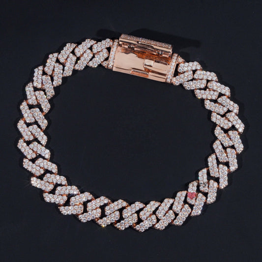 10K GOLD CUBAN LINK ICED MOISSANITE BRACELET 10MM VTBL5006