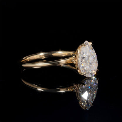 14K GOLD PEAR CUT MOISSANITE ENGAGEMENT RING VTRG1023