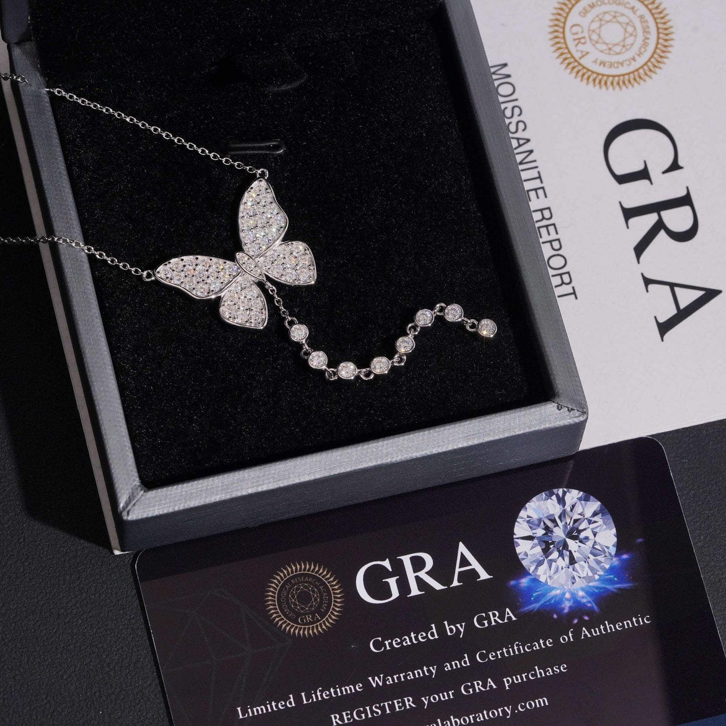 .925 SILVER BUTTERFLY MOISSANITE PENDANT VTNL3002