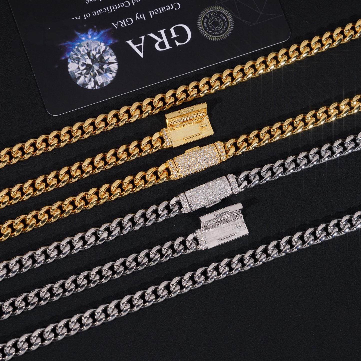 .925 SILVER MIAMI CUBAN LINK CHAIN MOISSANITE CLASP 6MM VTNL0003