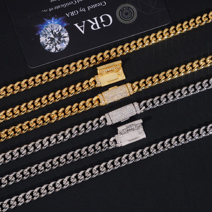 .925 SILVER MIAMI CUBAN LINK CHAIN MOISSANITE CLASP 6MM VTNL0003