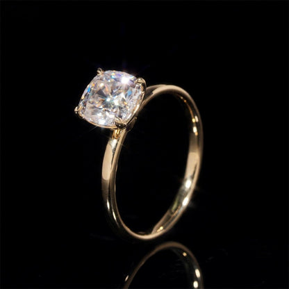 14K GOLD 2CT CUSHION CUT MOISSANITE ENGAGEMENT RING VTRG1024
