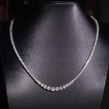 .925 SILVER GRADUATING ROUND CUT MOISSANITE TENNIS CHAIN 5MM VTNL1003