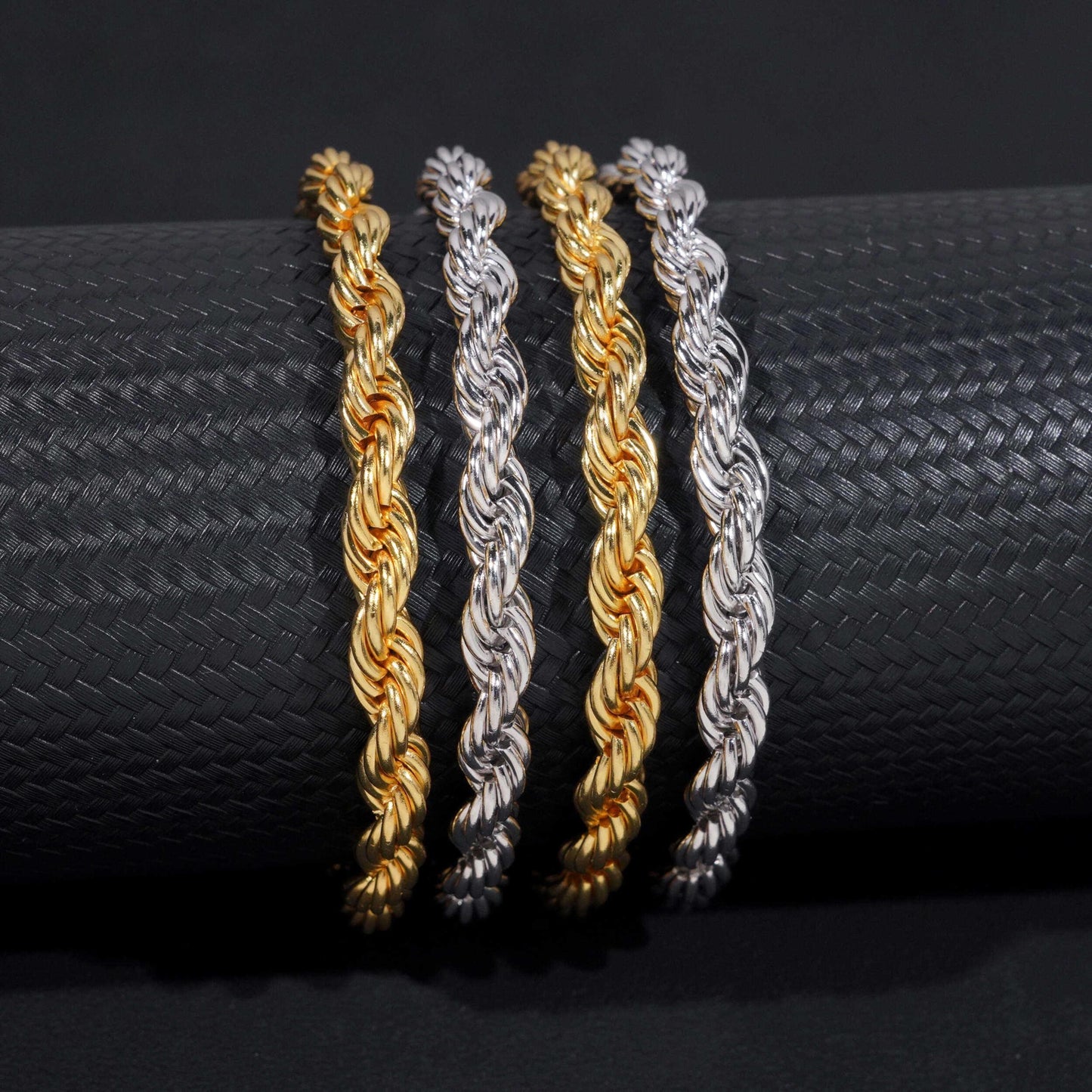 .925 SILVER ROPE CHAIN MOISSANITE CLASP 6MM VTNL2001