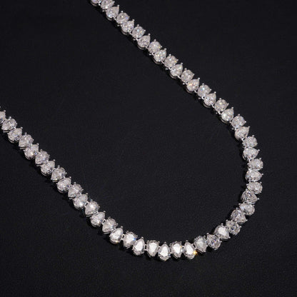 .925 SILVER PEAR CUT MOISSANITE TENNIS CHAIN VTNL1004