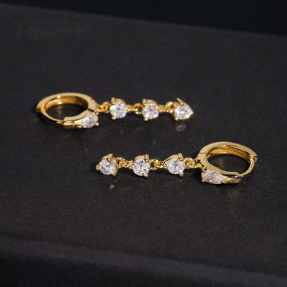 .925 SILVER RD CUT MOISSANITE  DROP EARRING VTER3001