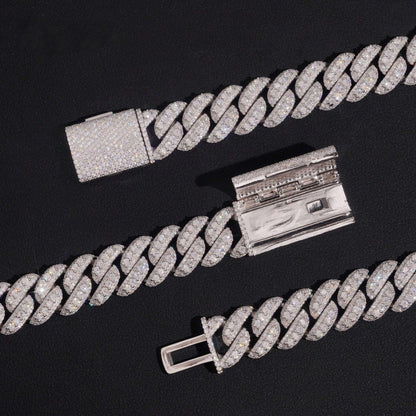 .925 SILVER MIAMI CUBAN ICED OUT MOISSANITE CHAIN 15MM VTNL0002