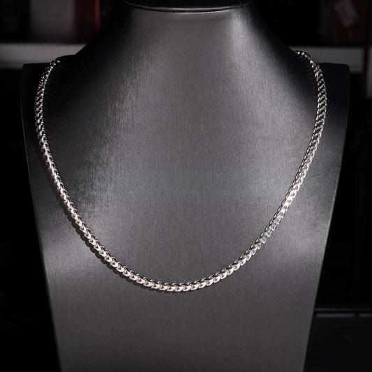 .925 SILVER FRANCO CHAIN WITH MOISSANITE CLASP 4MM VTNL2003