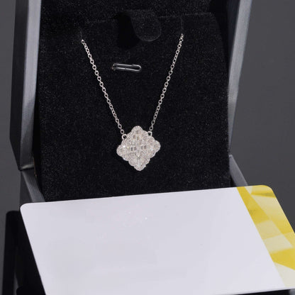 .925 SILVER BAGUETTE CUT DIAMOND FOUR-POINT CLOVER PENDANT VTNL3001