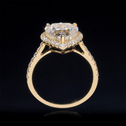 14K GOLD HEART CUT HALO MOISSANITE ENGAGEMENT RING VTRG1008