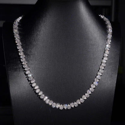 .925 SILVER PEAR CUT MOISSANITE TENNIS CHAIN VTNL1004