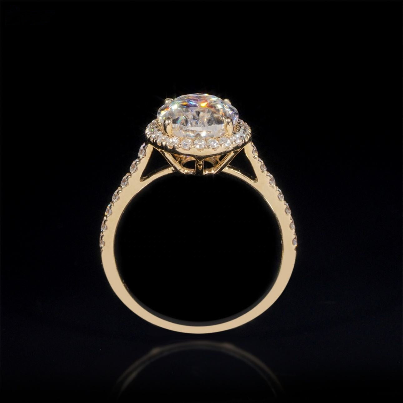 14K GOLD OVAL CUT HALO MOISSANITE ENGAGEMENT RING VTRG1020