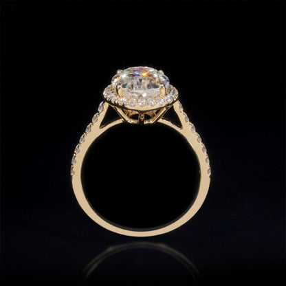 14K GOLD OVAL CUT HALO MOISSANITE ENGAGEMENT RING VTRG1020