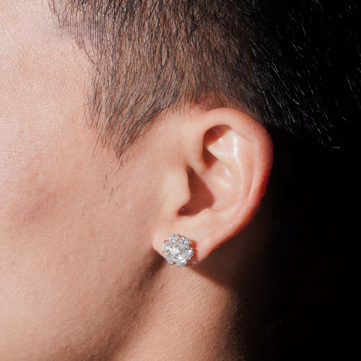 10K GOLD FLORAL BLOOM MOISSANITE STUD EARRING VTER1013