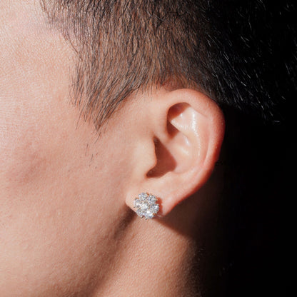 10K GOLD FLORAL BLOOM MOISSANITE STUD EARRING VTER1013