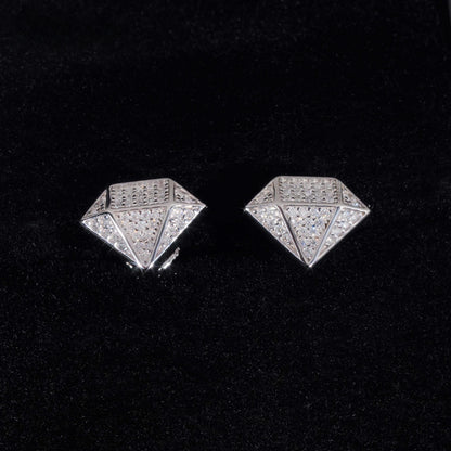 .925 SILVER DIAMOND SHAPED MOISSANITE STUD EARRING VTER1008