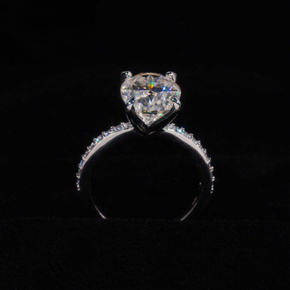 .925 SILVER OVAL CUT MOISSANITE ENGAGEMENT RING WITH MICRO PAVE VTRG1009